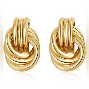 NIB Sherlove Gold Plated Knot Earrings